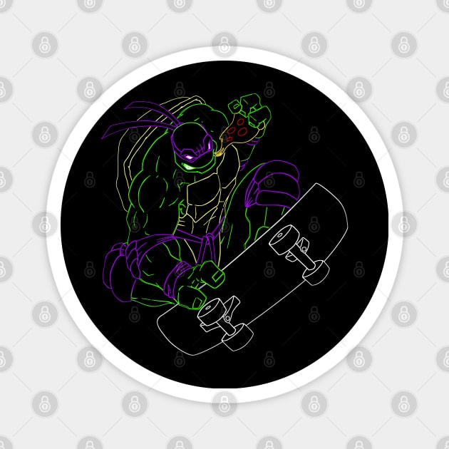 Neon 90's Ninja Turtle Donatello Magnet by CoolDojoBro